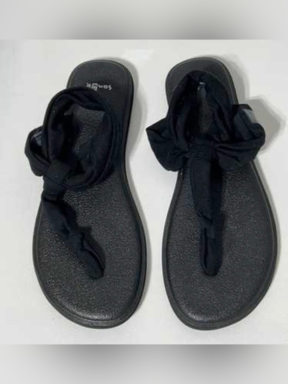 Sanuk Black Knot-Detail Sling Sandals